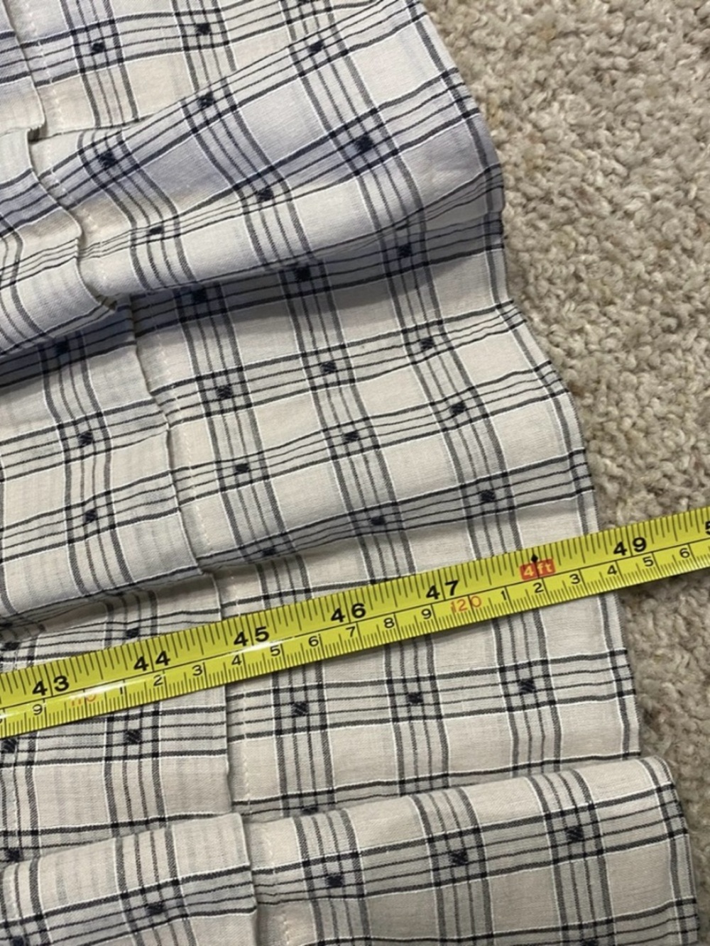 THE GREAT Plaid Midi Long Dress in White Cream Black Cottage core Hill house - Picture 7 of 10